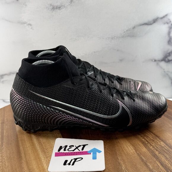Men’s sz 9.5-Nike Mercurial Superfly VII 7 Academy Turf Soccer Shoes Black Blue - Picture 3 of 9